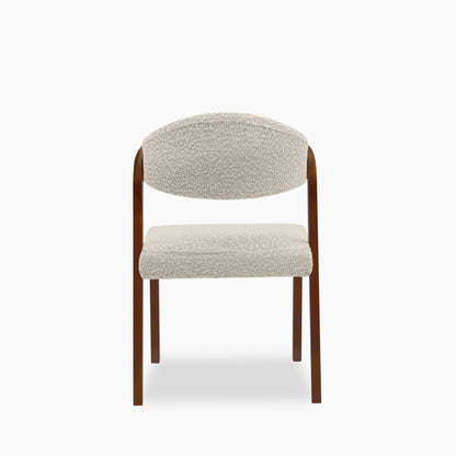 Kennedy Dining Chair | Speckled Stone Sustainable Boucle & Walnut