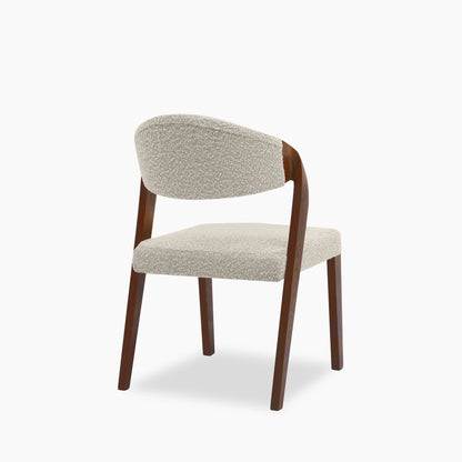 Kennedy Dining Chair | Speckled Stone Sustainable Boucle & Walnut