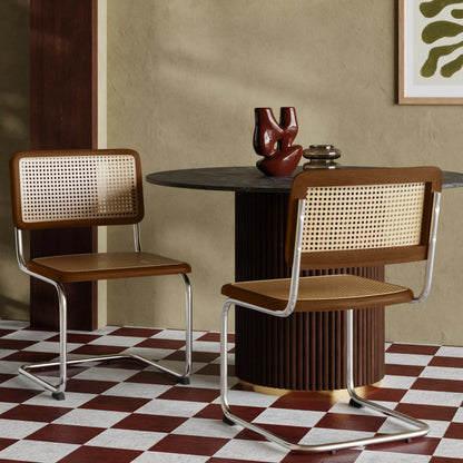 Kenton Dining Chair | Walnut & Chrome