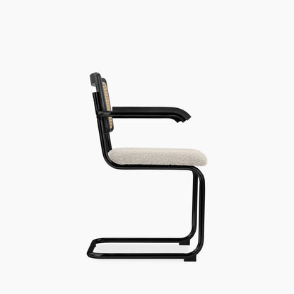 Kenton Carver Dining Chair | Speckled Stone Sustainable Boucle & Black