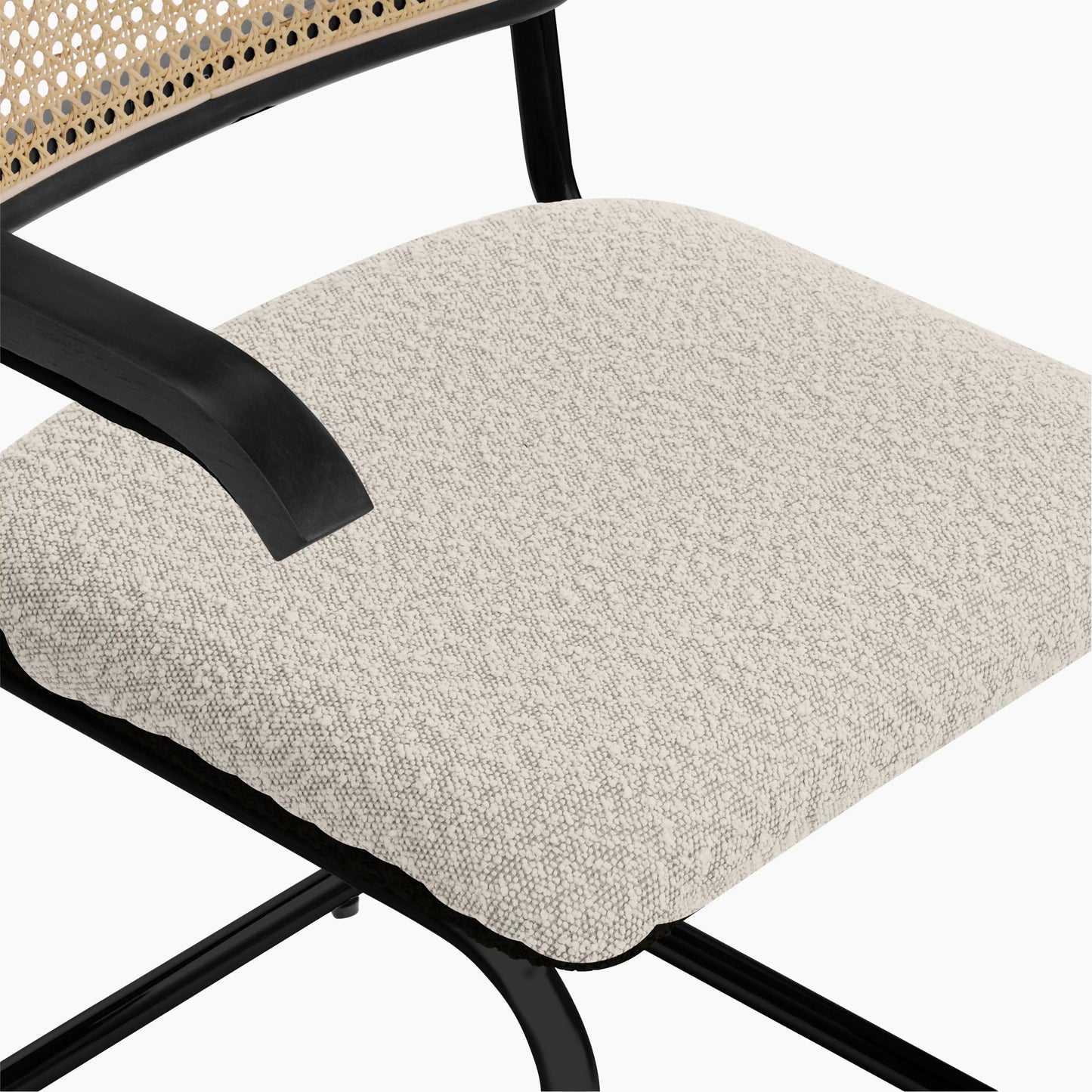 Kenton Carver Dining Chair | Speckled Stone Sustainable Boucle & Black
