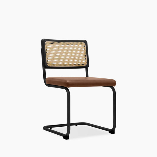 Kenton Dining Chair | Vintage Tan Faux Leather & Black