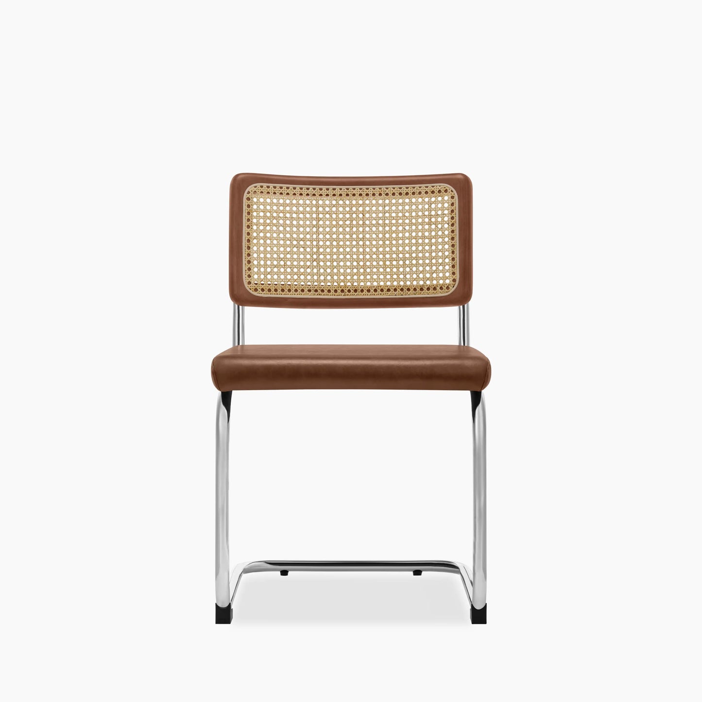 Kenton Dining Chair | Vintage Tan Faux Leather & Chrome