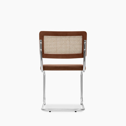 Kenton Dining Chair | Vintage Tan Faux Leather & Chrome