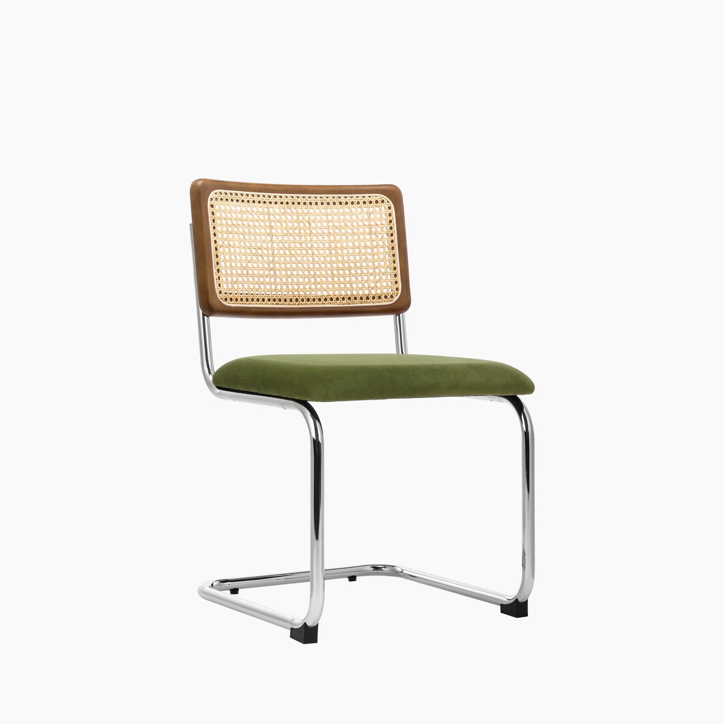 Kenton Dining Chair | Olive Green Sustainable Velvet & Chrome