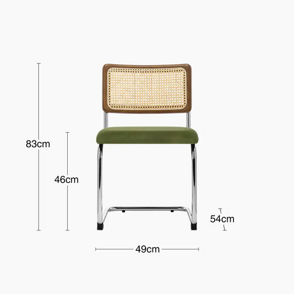 Kenton Dining Chair | Olive Green Sustainable Velvet & Chrome