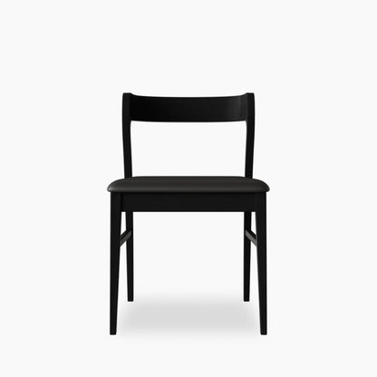 Chiswick Wooden Dining Chair | Black Faux Leather & Black