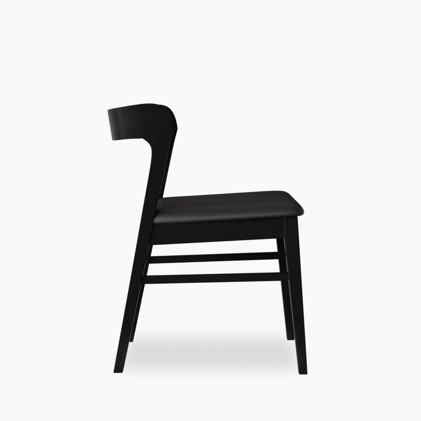Chiswick Wooden Dining Chair | Black Faux Leather & Black