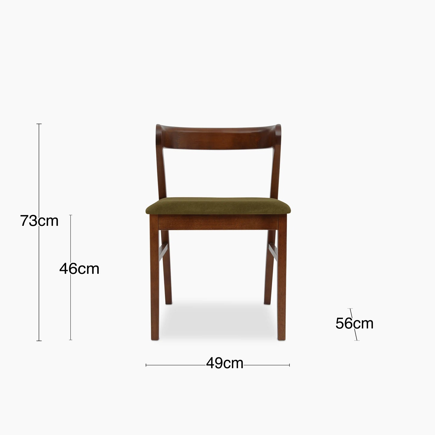 Chiswick Wooden Dining Chair | Moss Green Sustainable Mohair Velvet & Walnut