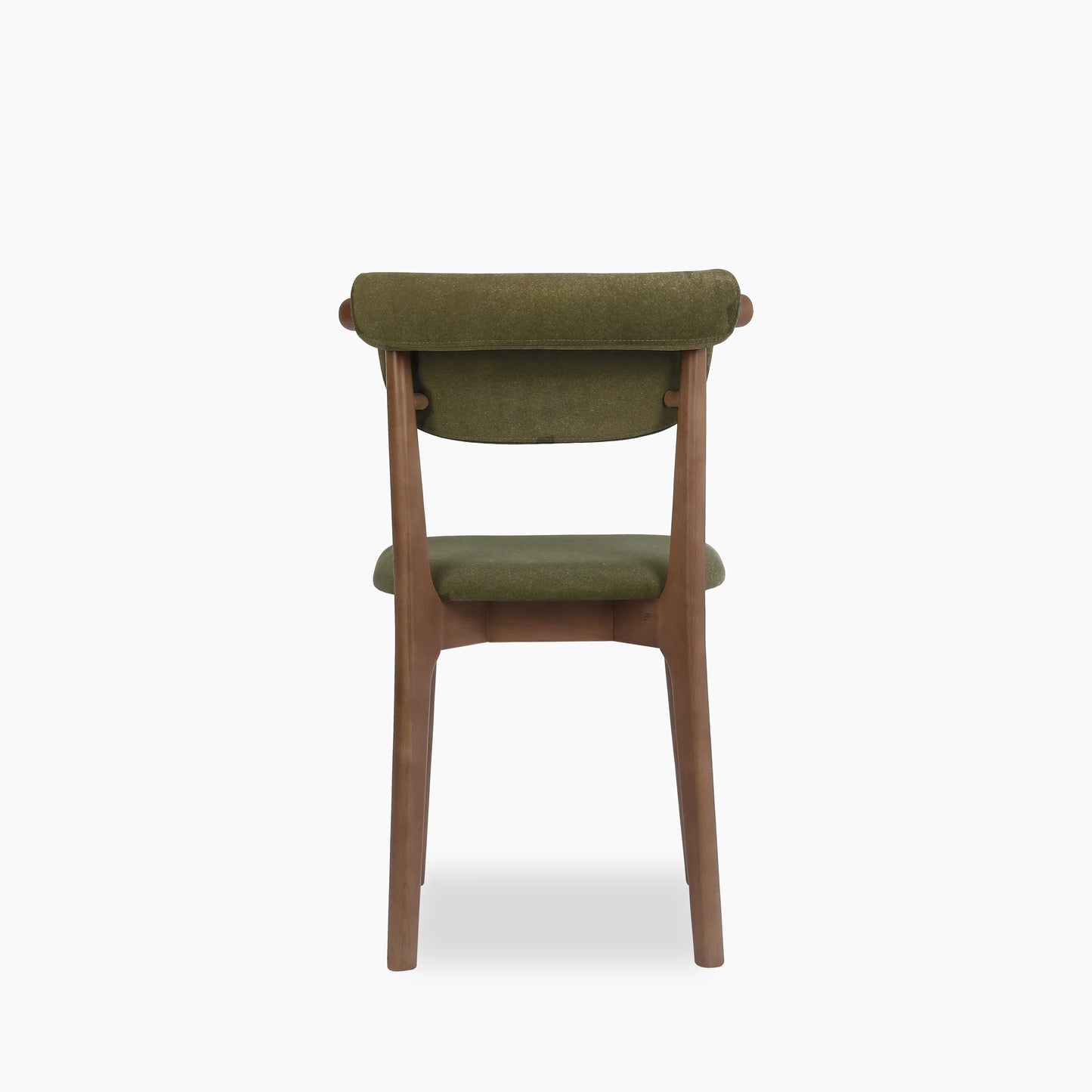 Nobu Dining Chair | Moss Green Sustainable Mohair Velvet & Walnut