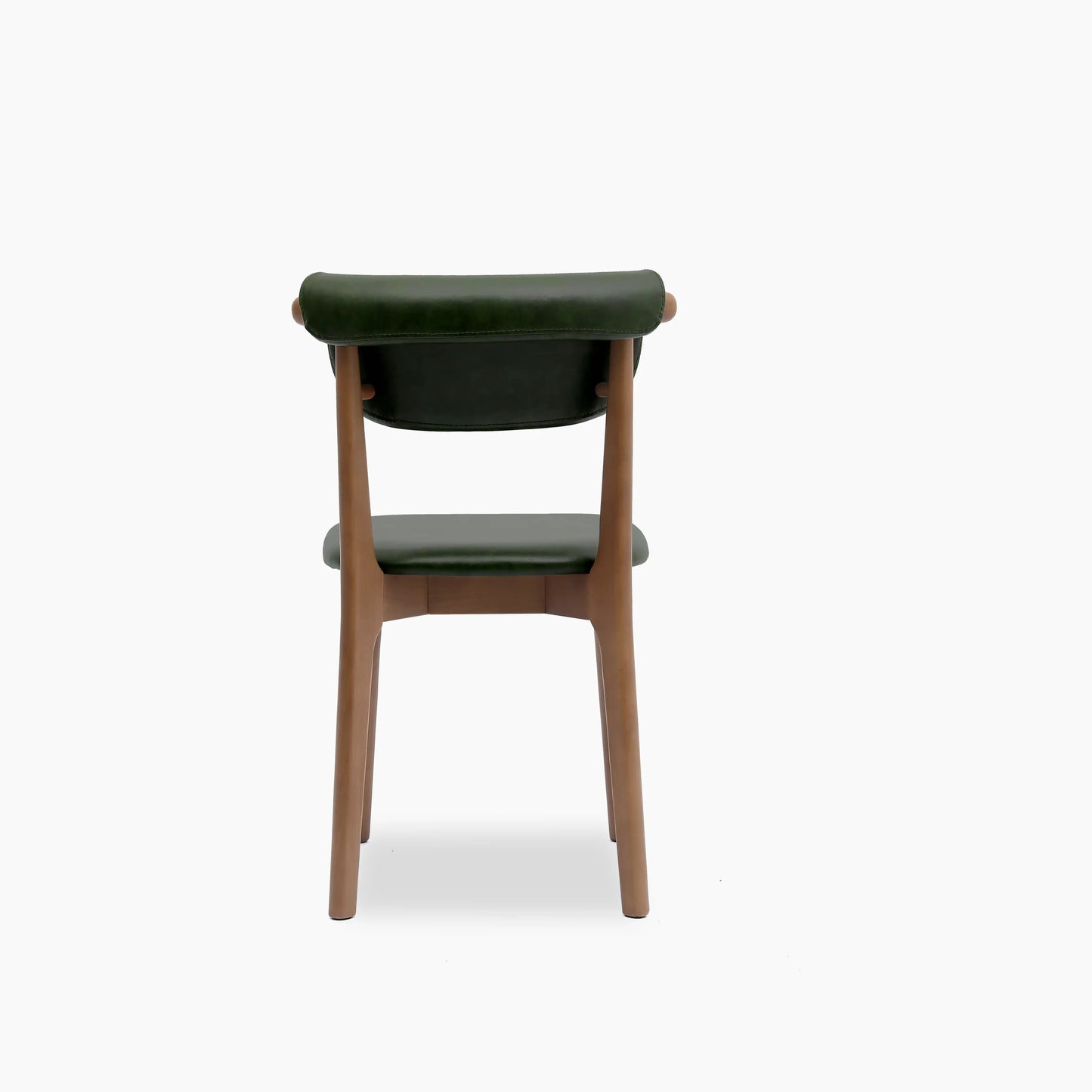 Nobu Dining Chair | Vintage Green Faux Leather & Walnut