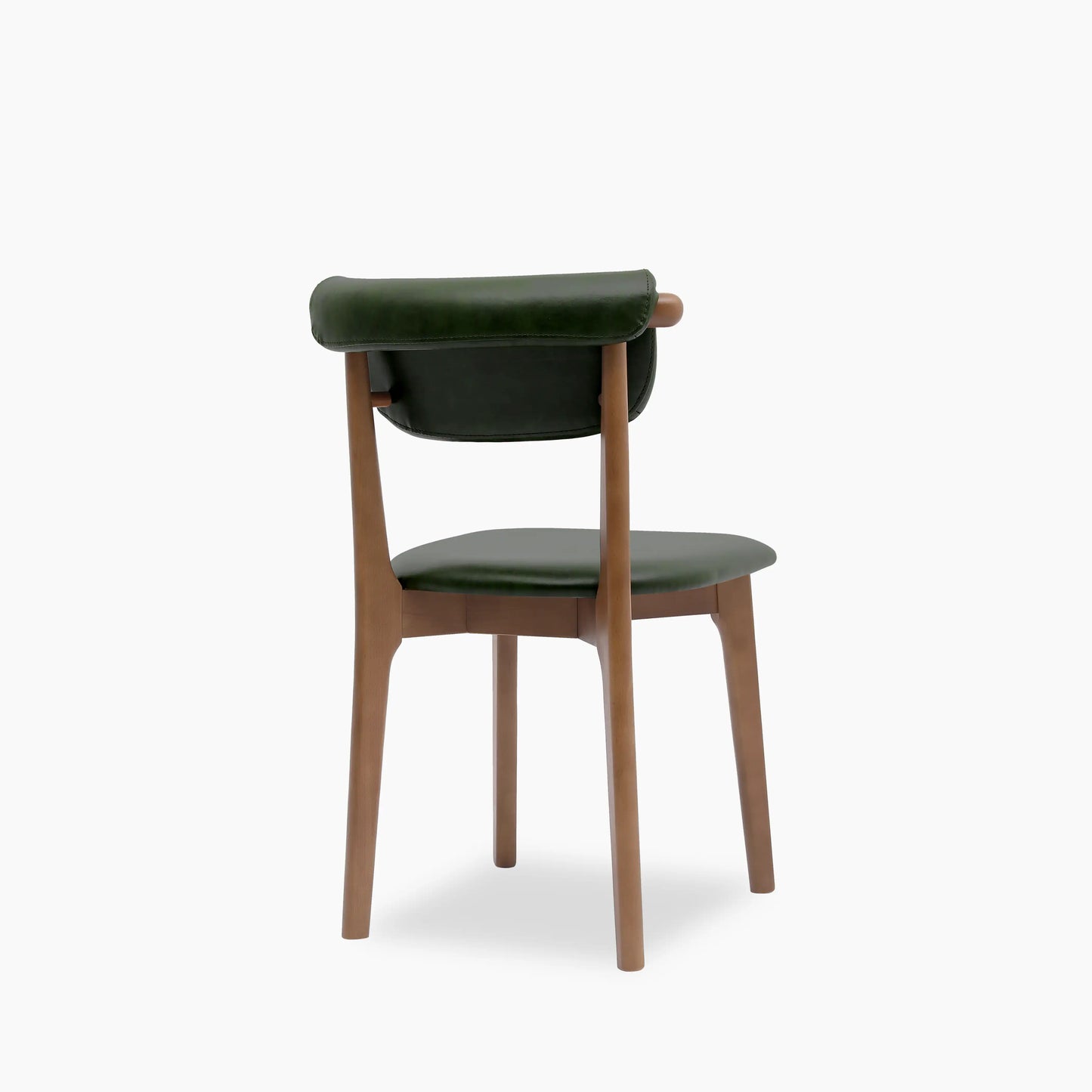 Nobu Dining Chair | Vintage Green Faux Leather & Walnut