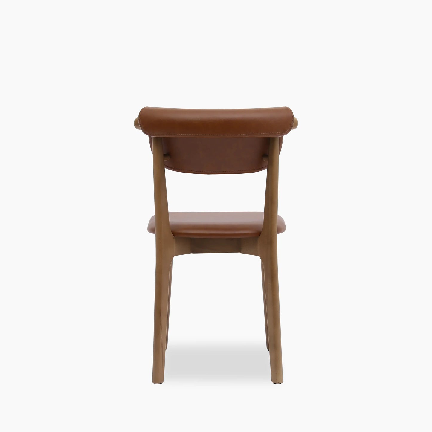 Nobu Dining Chair | Vintage Tan Faux Leather & Walnut