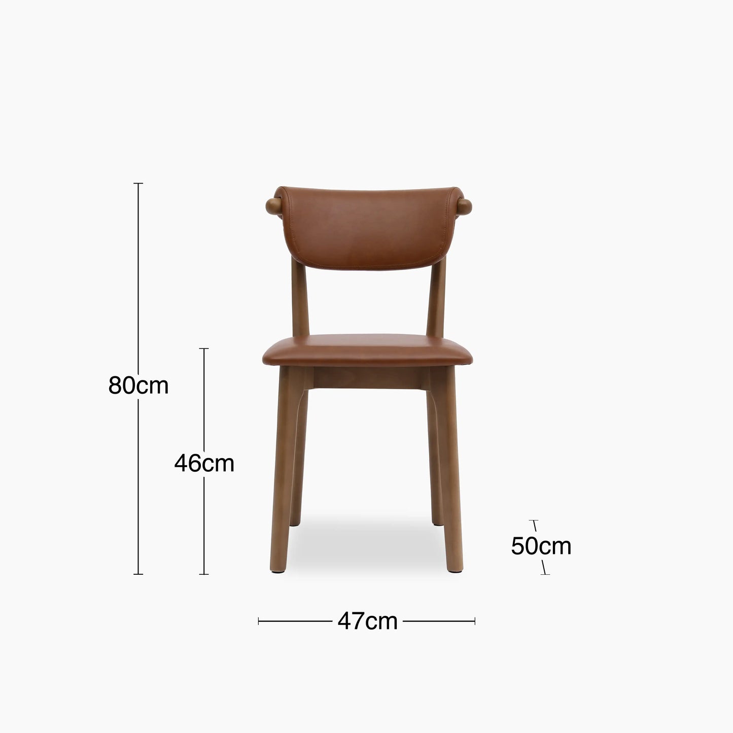 Nobu Dining Chair | Vintage Tan Faux Leather & Walnut