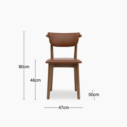 Nobu Dining Chair | Vintage Tan Faux Leather & Walnut