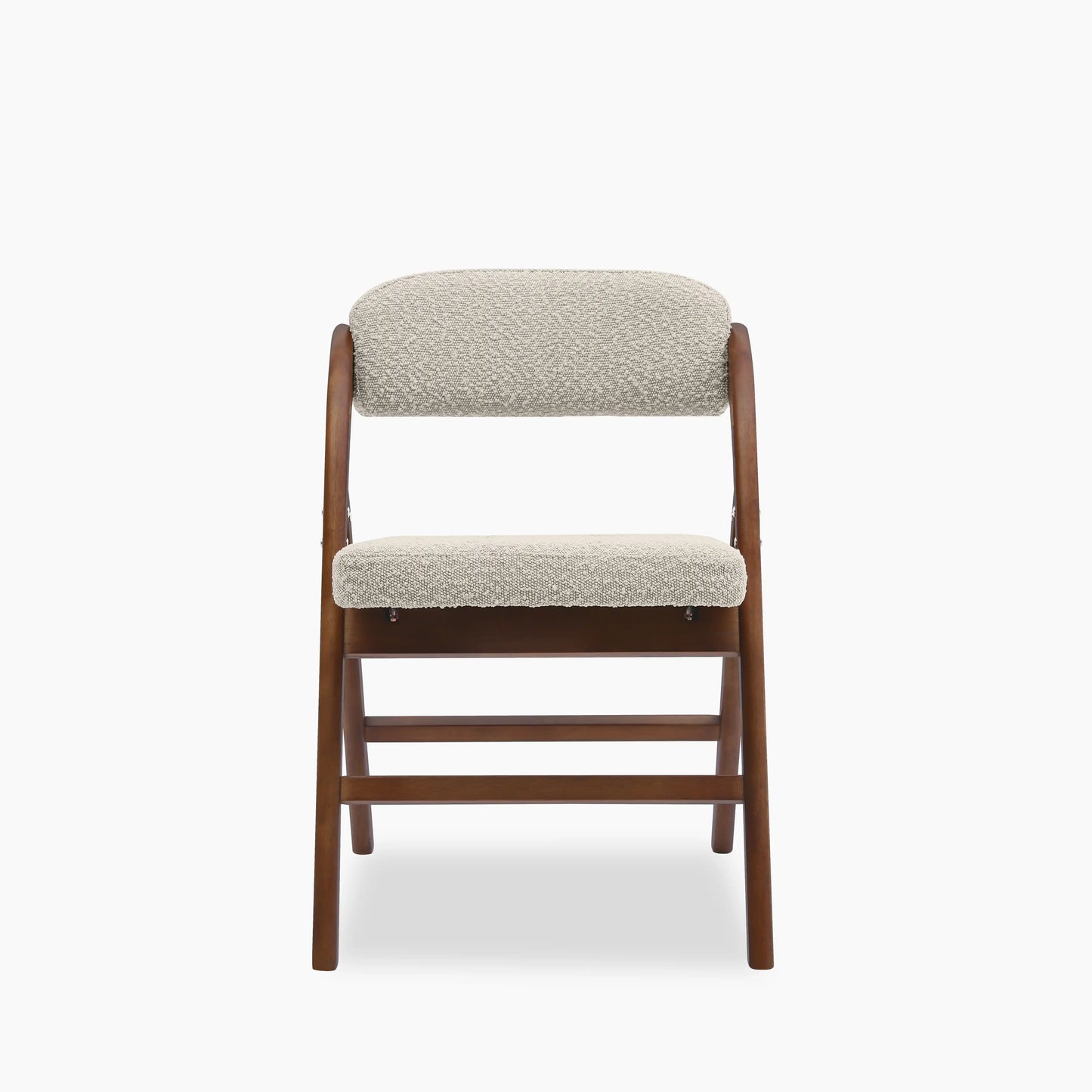 Nomad Folding Dining Chair | Speckled Stone Sustainable Boucle & Walnut