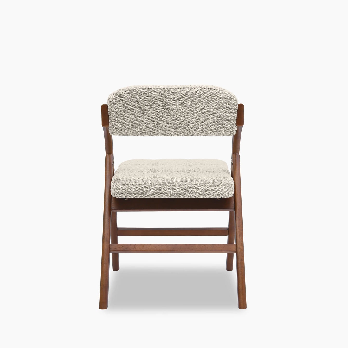 Nomad Folding Dining Chair | Speckled Stone Sustainable Boucle & Walnut