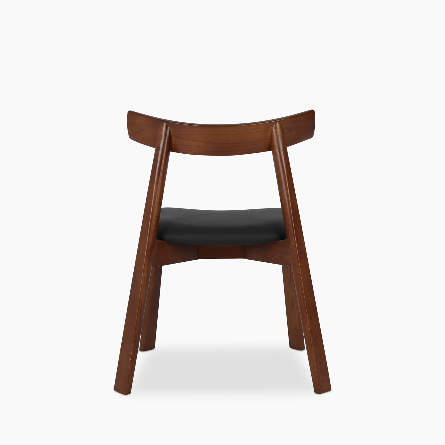 Clyde Wooden Dining Chair | Noir Black Faux Leather & Walnut