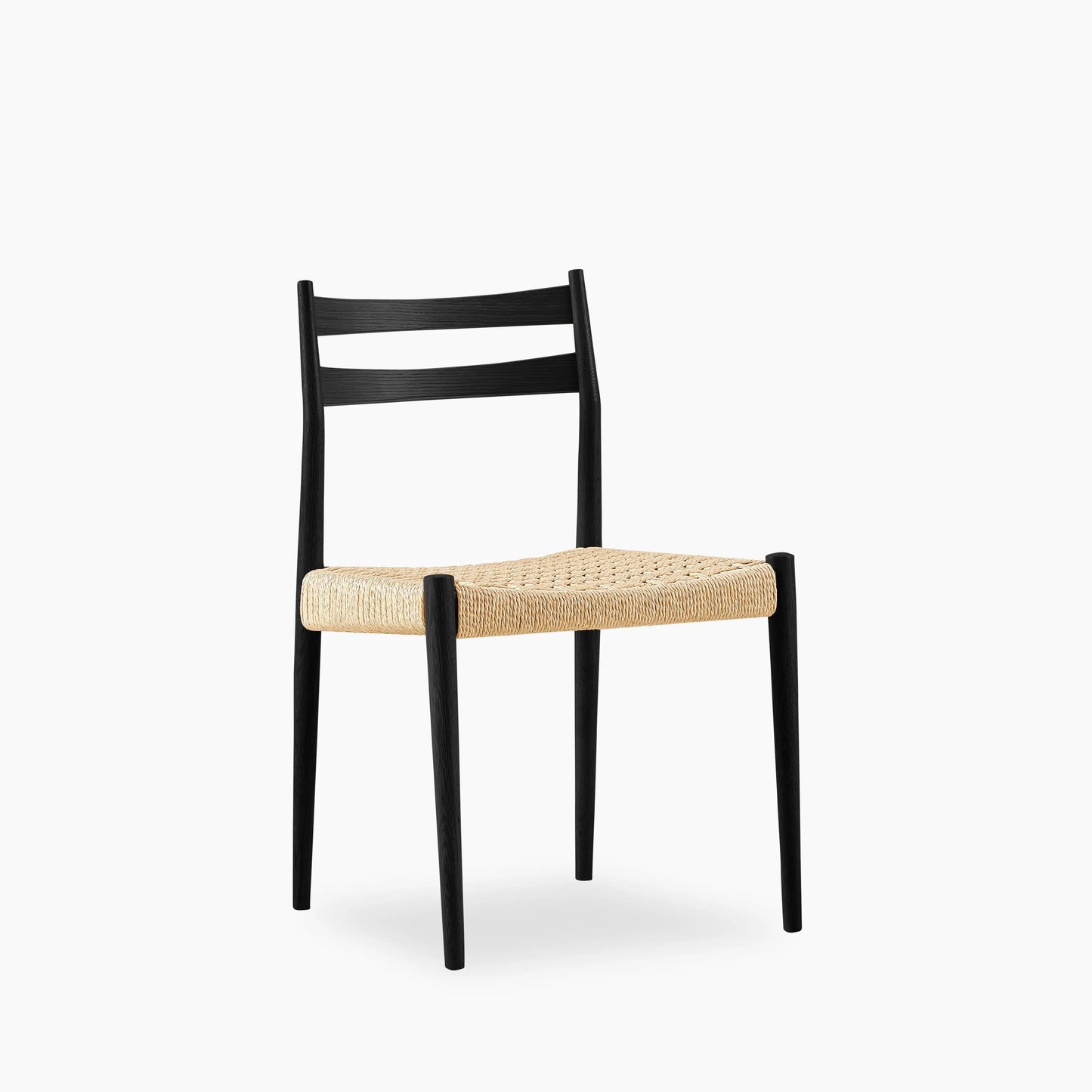 Caleb Wooden Dining Chair | Natural Weave & Black