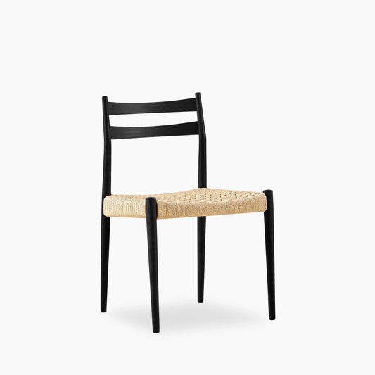 Caleb Wooden Dining Chair | Natural Weave & Black