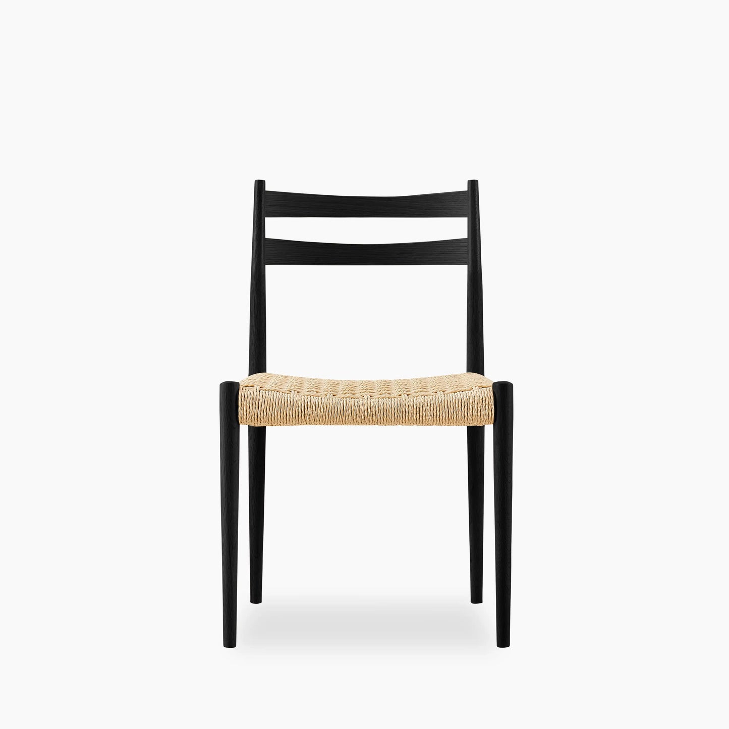 Caleb Wooden Dining Chair | Natural Weave & Black
