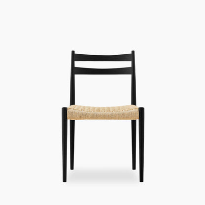 Caleb Wooden Dining Chair | Natural Weave & Black