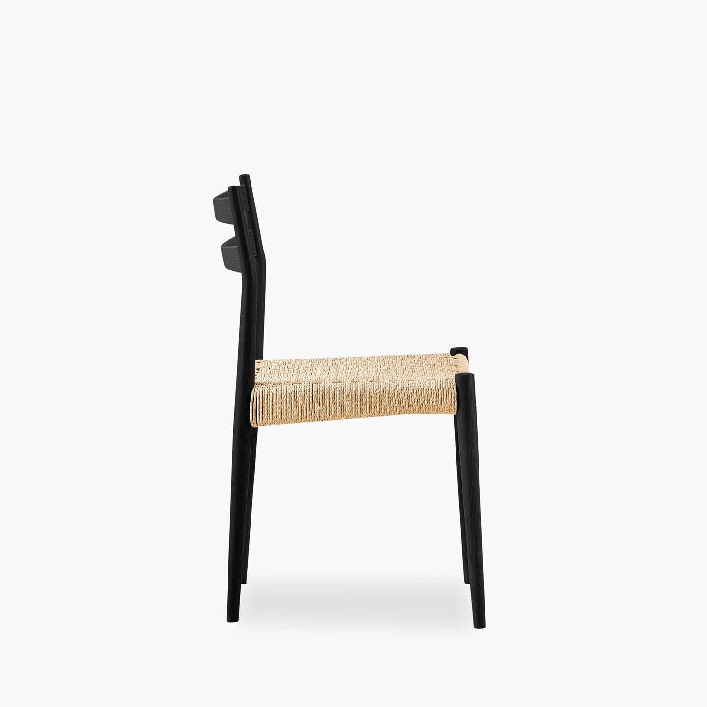Caleb Wooden Dining Chair | Natural Weave & Black