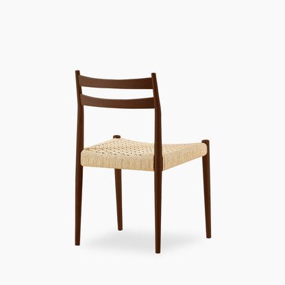 Caleb Wooden Dining Chair | Natural Weave & Walnut