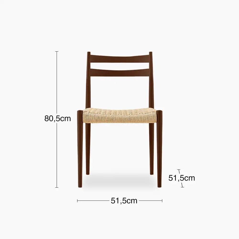 Caleb Wooden Dining Chair | Natural Weave & Walnut