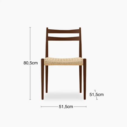 Caleb Wooden Dining Chair | Natural Weave & Walnut