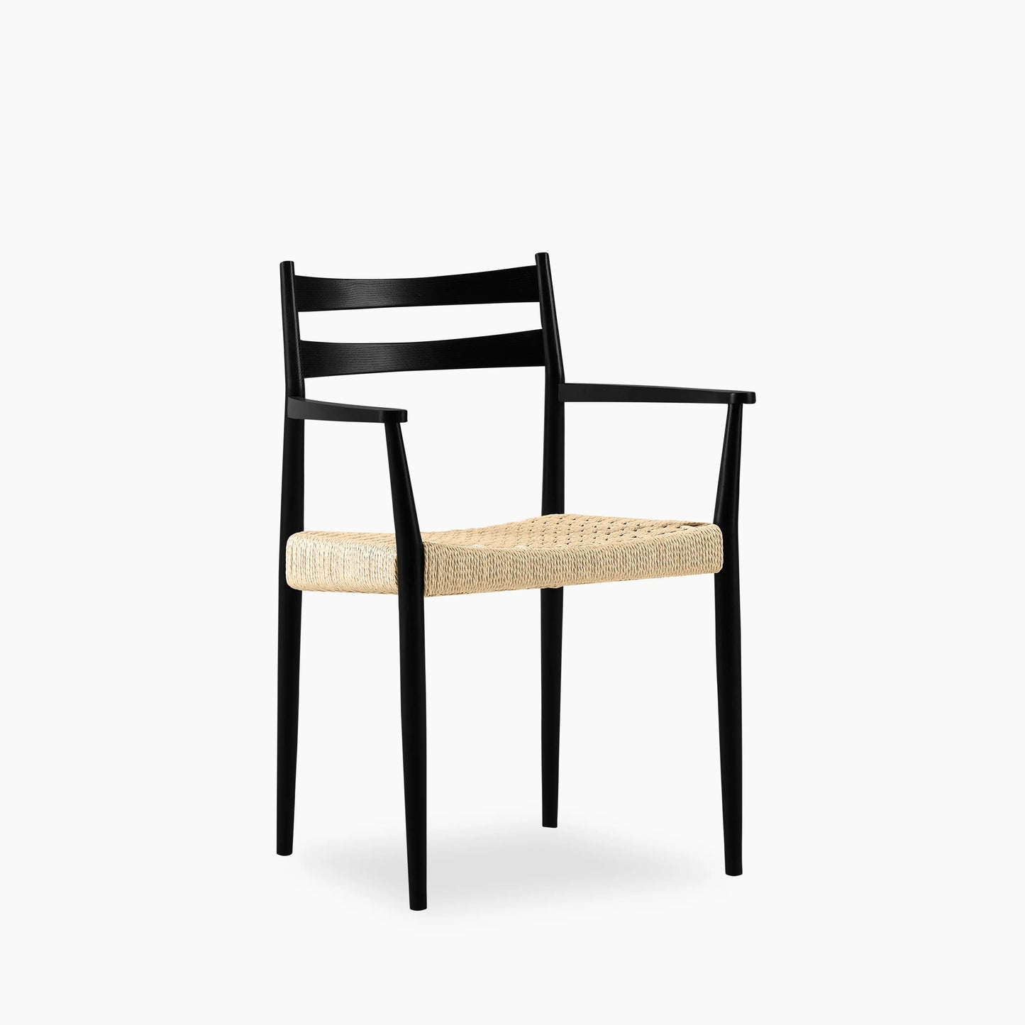 Caleb Wooden Carver Dining Chair | Natural Weave & Black