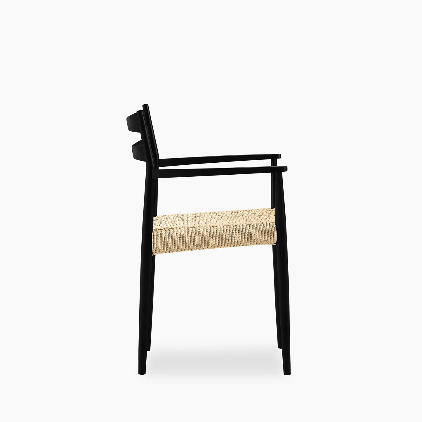 Caleb Wooden Carver Dining Chair | Natural Weave & Black