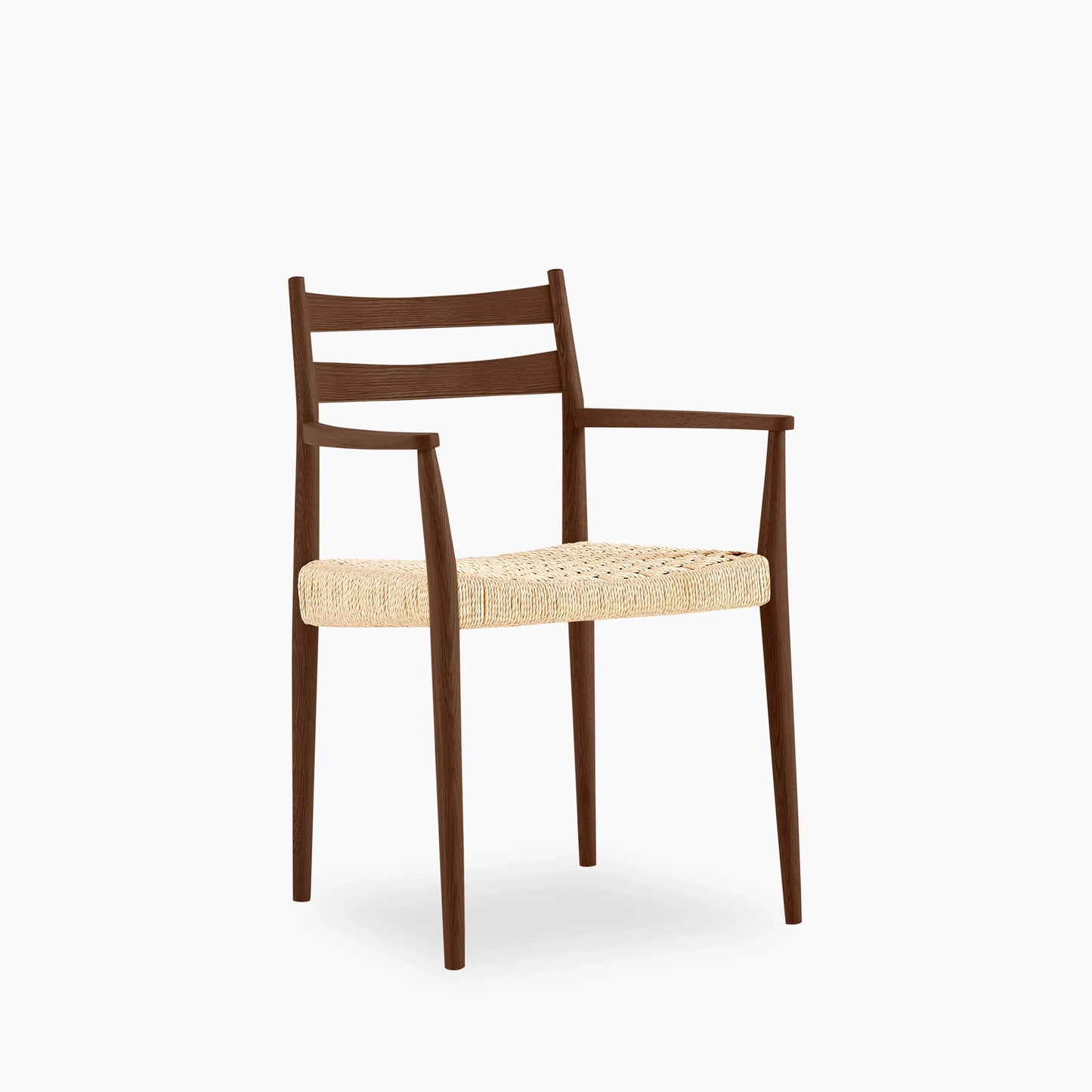 Caleb Wooden Carver Dining Chair | Natural Weave & Walnut