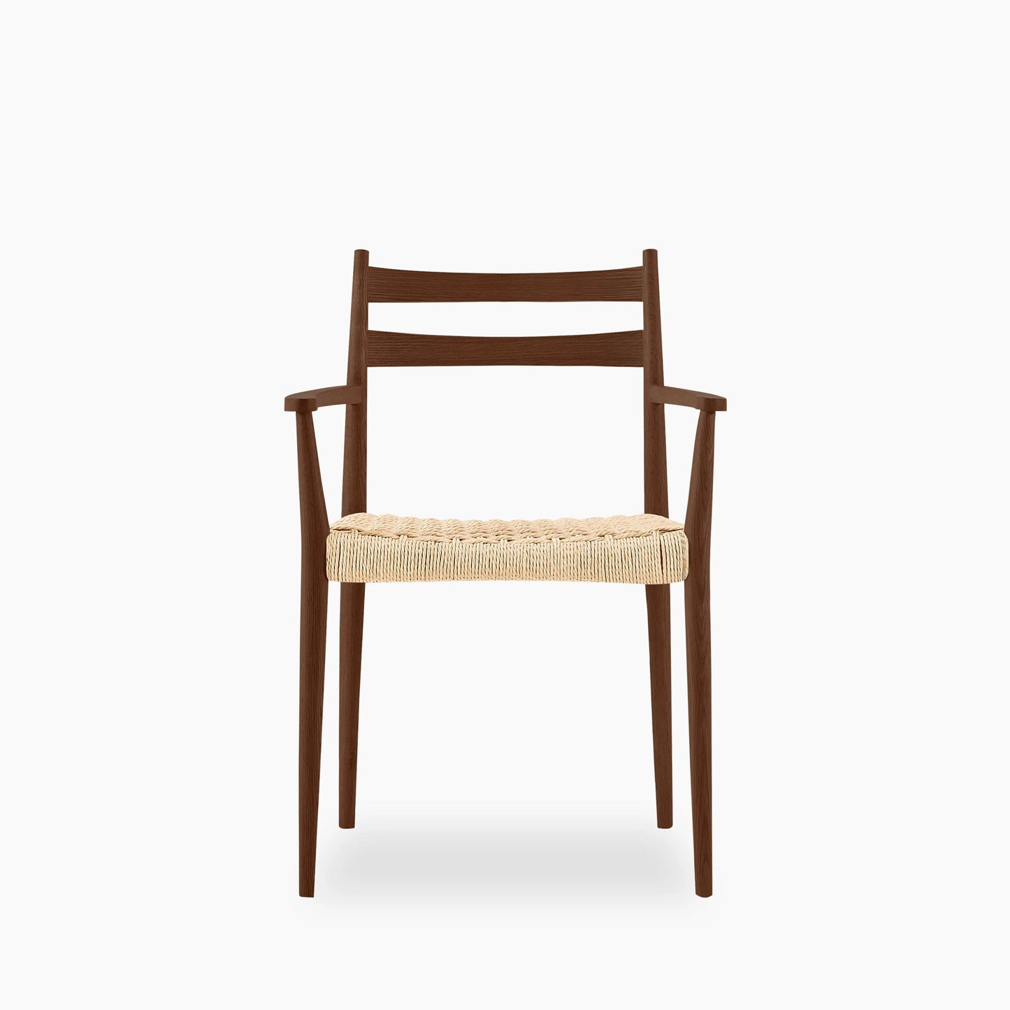 Caleb Wooden Carver Dining Chair | Natural Weave & Walnut