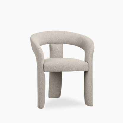 Bellamy Carver Dining Chair | Speckled Stone Sustainable Boucle