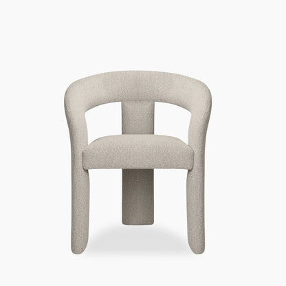 Bellamy Carver Dining Chair | Speckled Stone Sustainable Boucle