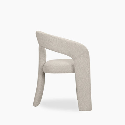 Bellamy Carver Dining Chair | Speckled Stone Sustainable Boucle