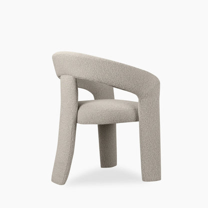 Bellamy Carver Dining Chair | Speckled Stone Sustainable Boucle