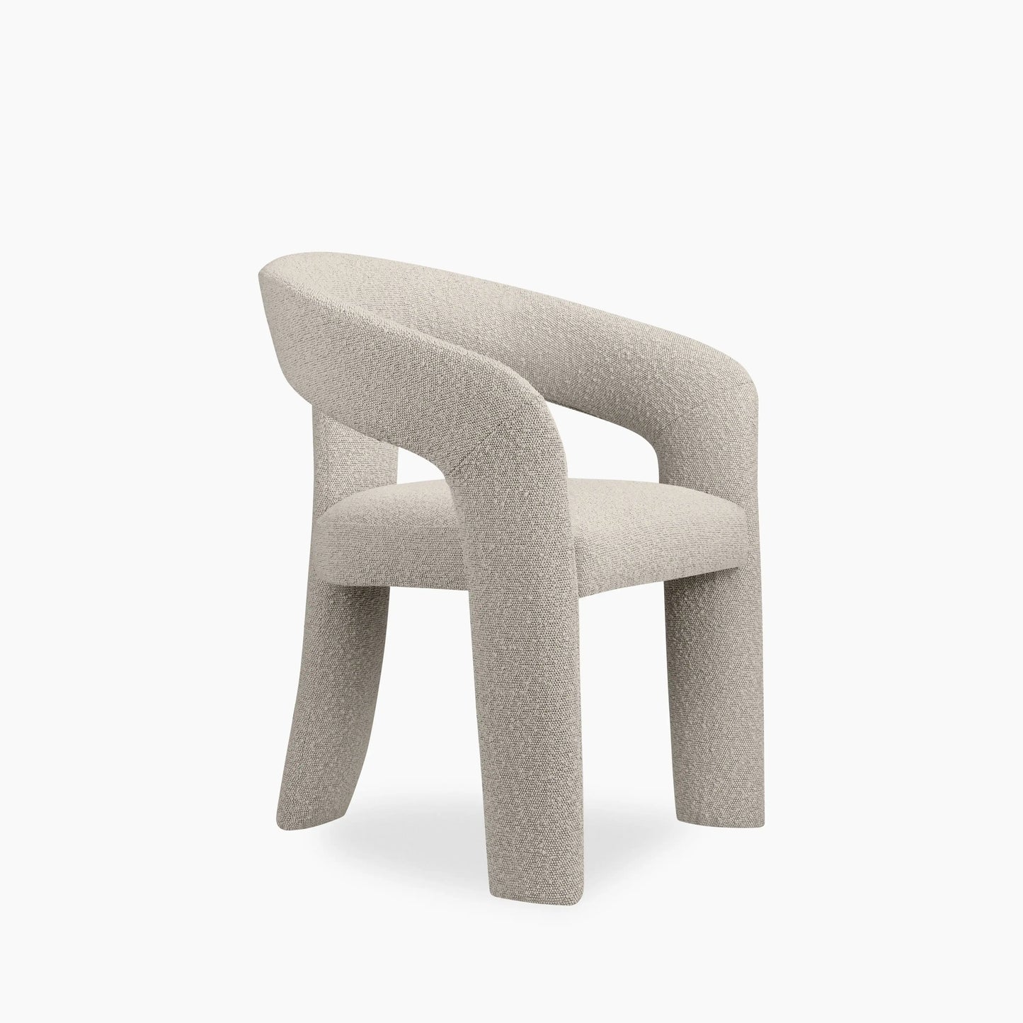 Bellamy Carver Dining Chair | Speckled Stone Sustainable Boucle