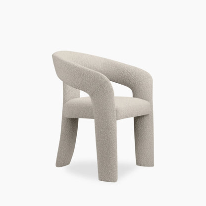 Bellamy Carver Dining Chair | Speckled Stone Sustainable Boucle