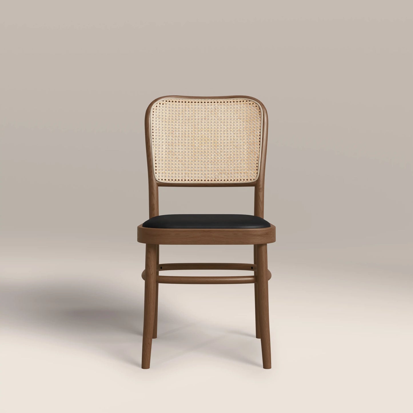 Bourne Wooden Dining Chair | Vintage Black Faux Leather & Walnut