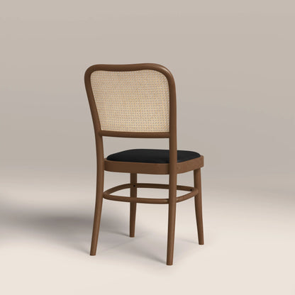 Bourne Wooden Dining Chair | Vintage Black Faux Leather & Walnut