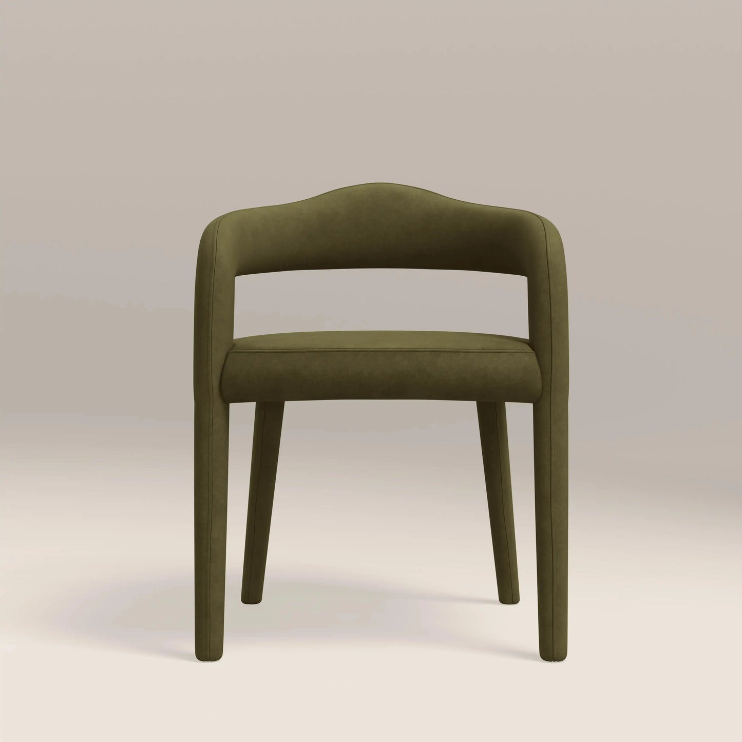 Ophelia Carver Dining Chair | Moss Green Sustainable Mohair Velvet