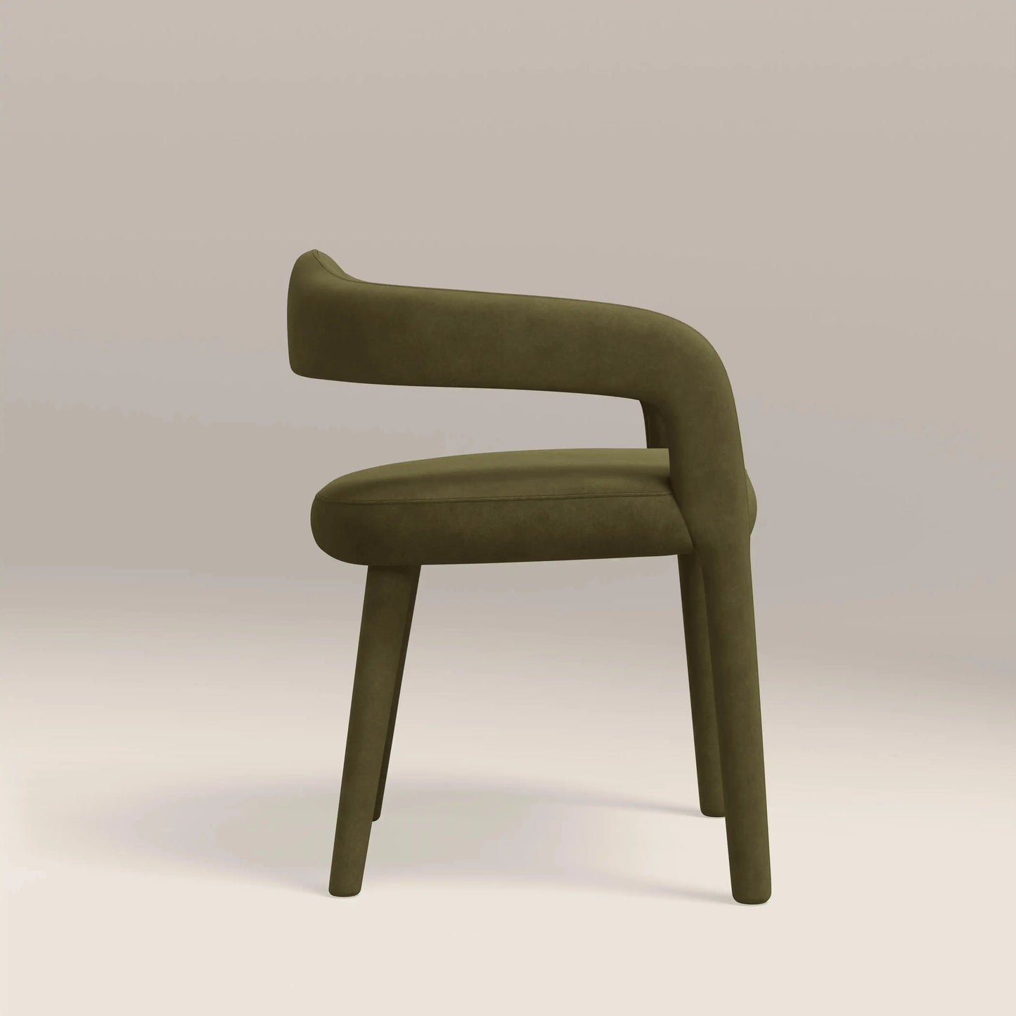 Ophelia Carver Dining Chair | Moss Green Sustainable Mohair Velvet