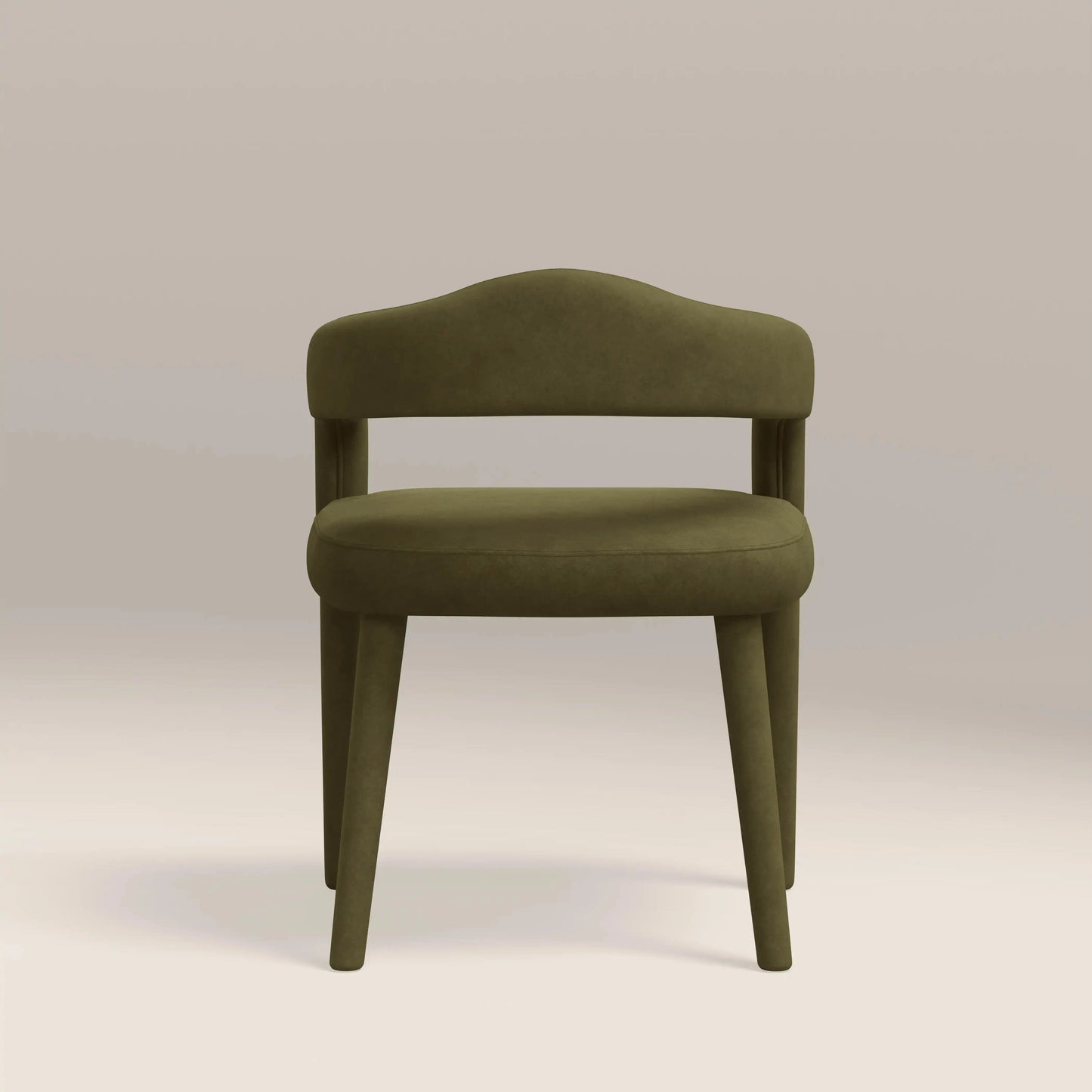 Ophelia Carver Dining Chair | Moss Green Sustainable Mohair Velvet