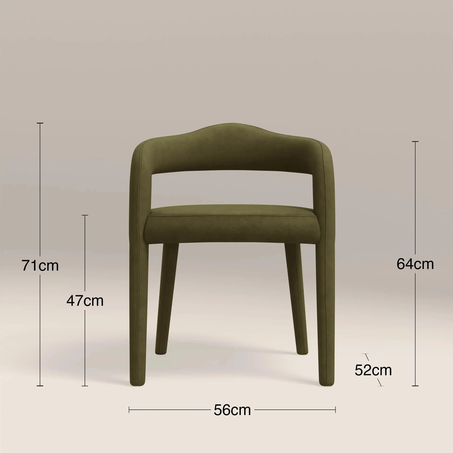 Ophelia Carver Dining Chair | Moss Green Sustainable Mohair Velvet