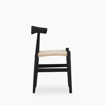Aalborg Wooden Dining Chair | Natural Weave & Black