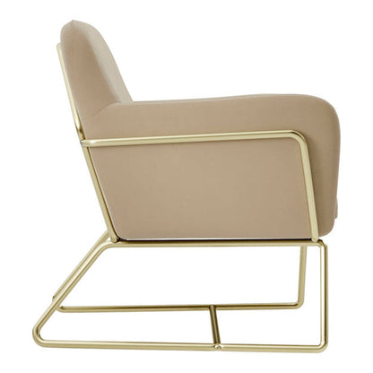 Theodore Armchair - Beige Velvet & Gold