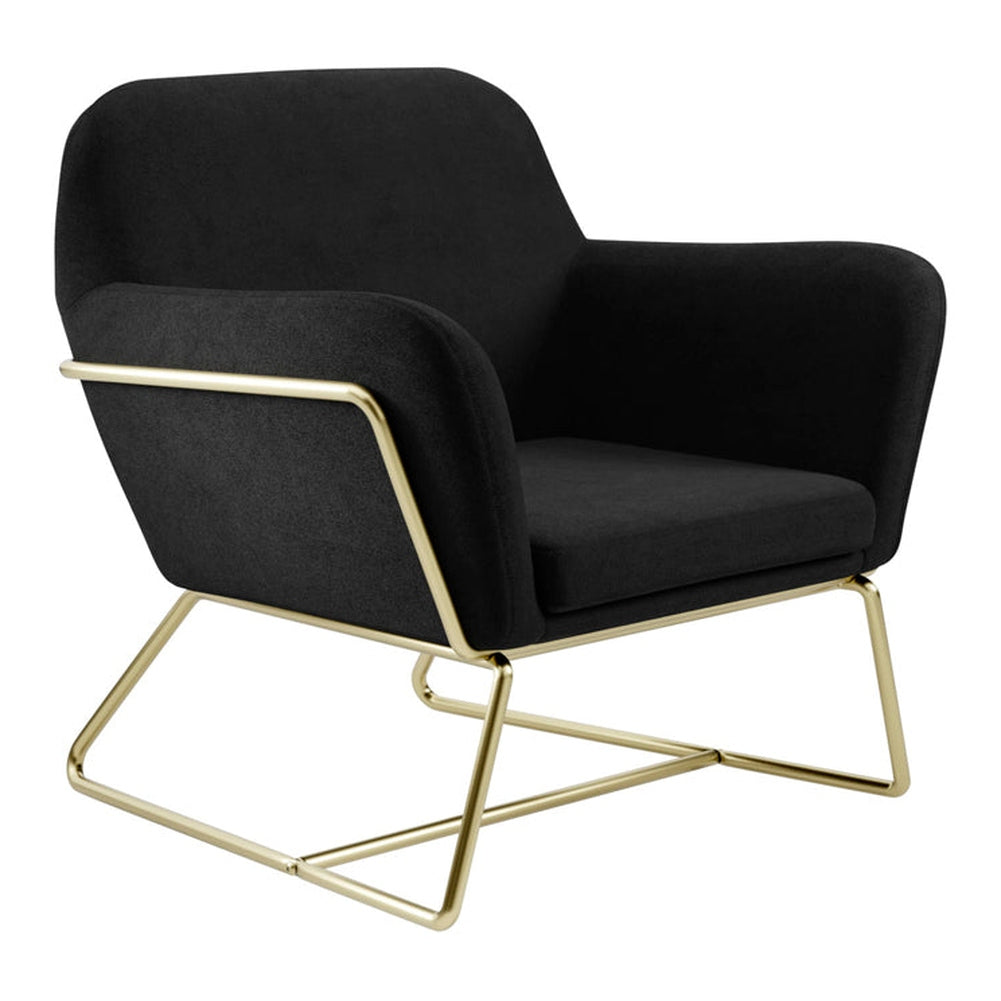 Theodore Armchair - Black Velvet & Gold