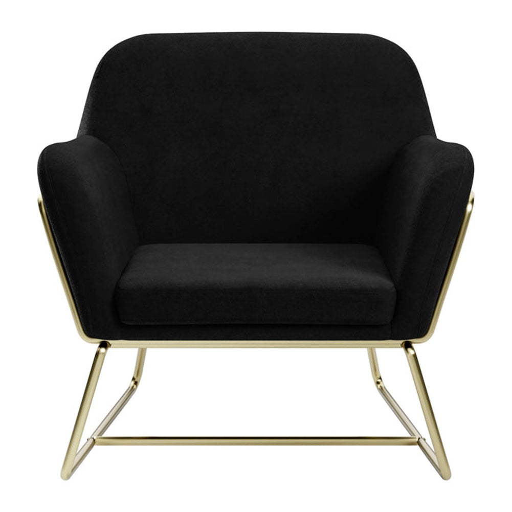Theodore Armchair - Black Velvet & Gold